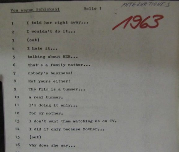 Titelliste 1963